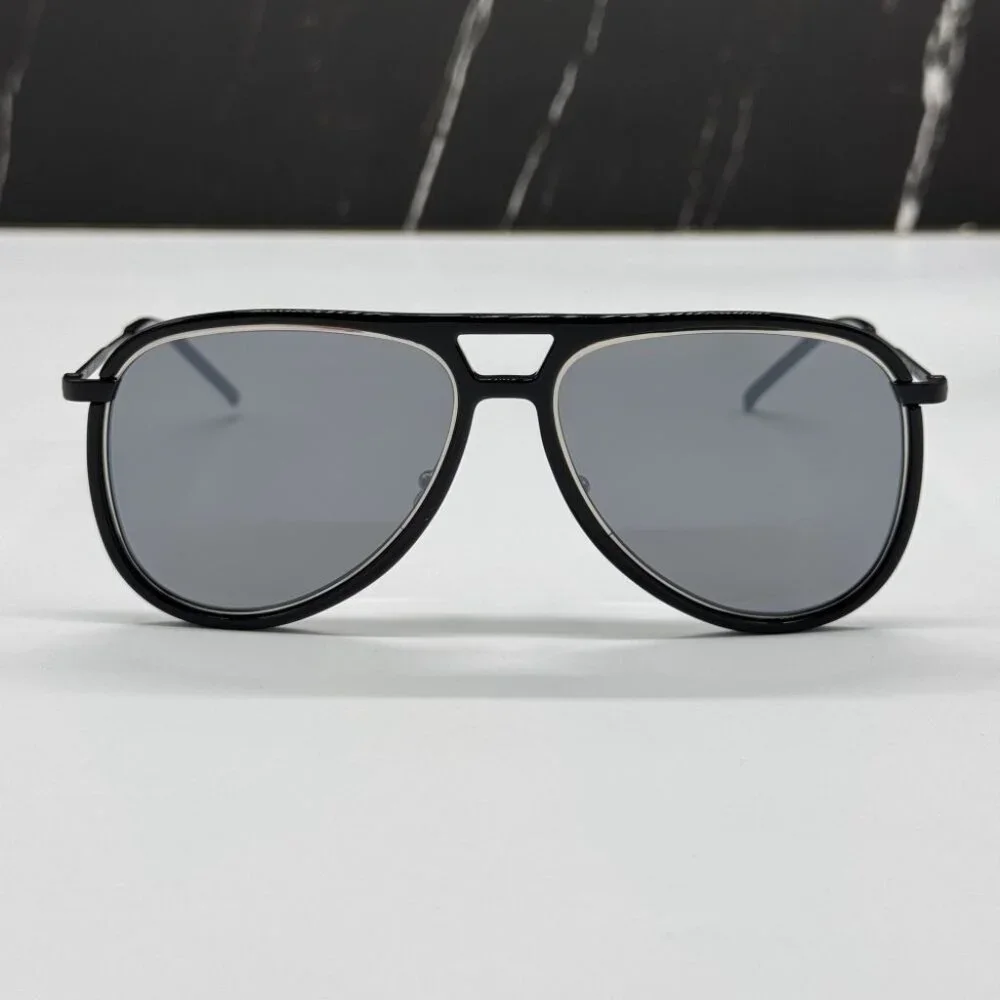 NEW SAINT LAURENT CLASSIC 11 RIM 002 BLACK AVIATOR SUNGLASSES SAINT LAURENT